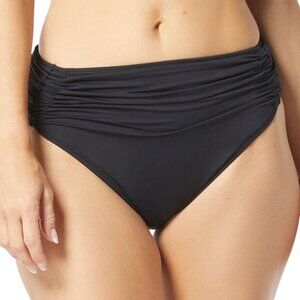 Carmen Marc Valvo Shirred-Waist Bikini Bottoms